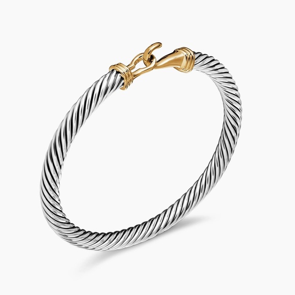 AUTHENTIC David Yurman 5mm Classic Bracelet – Sterling Silver & 14K Yellow Gold - Picture 6 of 7